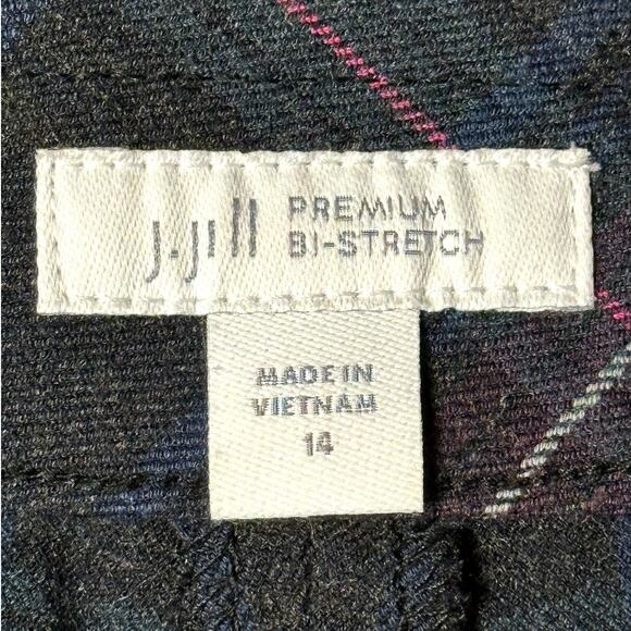 J.Jill Premium Bi-Stretch Flannel Plaid Ankle Trouser Pants Gray Work Women 14 - Picture 7 of 12